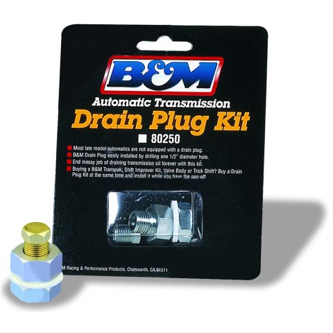 B&M Drain Plug Kits 80250 Plug, 1/2 in.-20 Outside Threads, 1/8 in. NPT Plug, Kit
