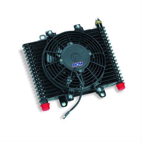 B&M Hi-Tek SuperCoolers with Fans 70297 Oil Cooler, 13.5 in. x 9 in. x 3.5 in. Cooler, 9.5 in. Fan, 175 Degree Thermostat, 1/2 in. NPT Female, Kit