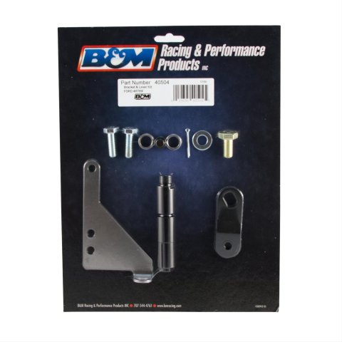 B&M Transmission Brackets and Levers 40504 Bracket Lever, Steel Bracket, Ford, 4R70W, AODE, Kit