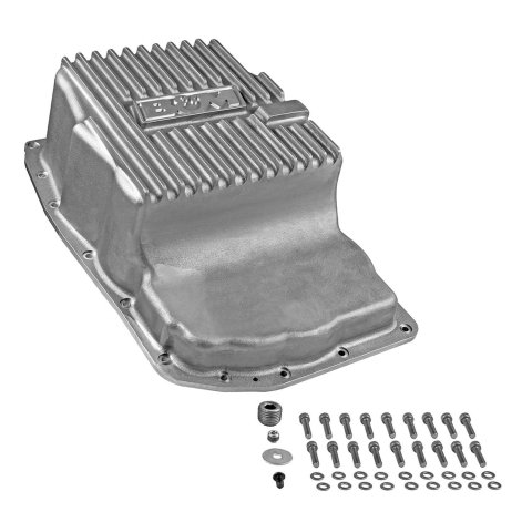 B&M Automatic Transmission Deep Pans for 2019-2021 SIERRA 1500, SILVERADO 1500 - 70392 Pan, Deep, Aluminum, Natural, 2 qt. Capacity Increase, Chevy, GMC, 6L80E, Each