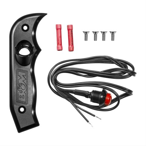 B&M Magnum Grip Shifter Side Plates 81078 Plate, Shift Knob Component, Anodized Black, 12 V Momentary Switch, Grip, Each