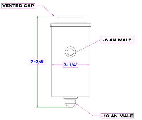 Canton Racing Universal Power Steering Tanks 77-252 Reservoir, Aluminum, Natural, Universal, Each