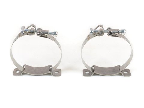Canton Racing Accusump Mounting Clamps 24-200 Oil Accumulator Brackets, Stainless Steel, Natural, Kit