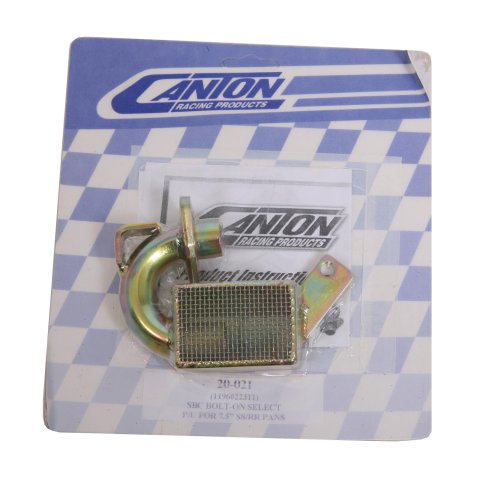Canton Racing Oil Pan Pickups 20-021 Pickup, Bolt-in, Drag Race Style, 7.5 in. Depth, 0.750 in. Dia. Tube, Melling, Chevy, Small Block, Each