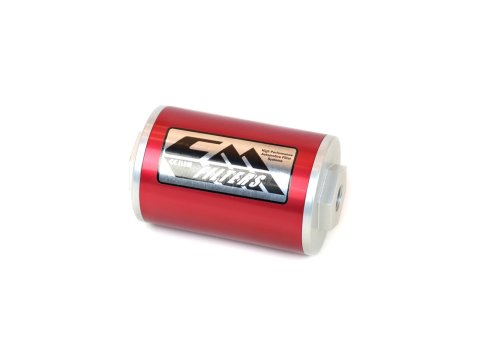 Canton Racing CM 1 Micron Fuel Filter with M16 x 1.5 Inlet Size 25-908 Filter, Aluminum, Red Anodized, Buick, Chevy, GMC, Jaguar, Land Rover, Pontiac, Each