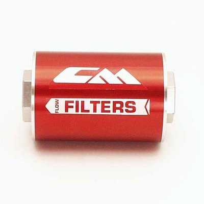 Canton Racing CM 8 Microns Fuel Filter with -8 AN Inlet Size 25-907 Filter, Inline, Aluminum, Black Anodized, AN, Male Threads, Micron, Each