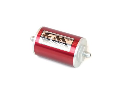 Canton Racing CM 8 Microns Fuel Filter with -6 AN Inlet Size 25-904 Filter, Aluminum, Red Anodized, -6AN, 4.00 in. Length, 2.75 in. Diameter, Each