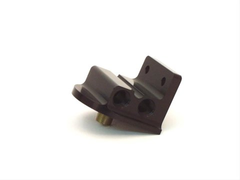 Canton Racing Remote Oil Filter Mounts 22-620 Adapter, Filter, Bolt-On, Aluminum, Black, 13/16-16 in. Thread, Dual 1/2 in. NPT Inlet/Outlet, Each