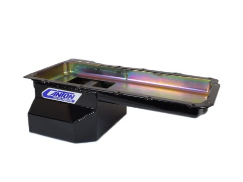 Canton Racing Drag Wet Sump Oil Pans 13-274BLK Pan, Engine Swap, Sump, Steel, Black Powdercoated, Rear Sump, 5.50 Qt., 4.125 in. Stroke, Chevy, Small Block, LS, Each