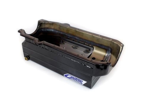 Canton Racing Marine Wet Sump Oil Pans 18-100T Pan, Marine, Steel, Black Powdercoated, 7 qt., Full Sump, Chevy, Small Block, Each