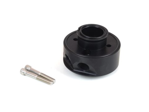 Canton Racing Oil Cooler Sandwich Adapters 22-540 Adapter, Filter, Bolt-On, Aluminum, Black, 13/16-16 in. Filter Thread, 1/2 in. NPT Inlet/Outlet, Each