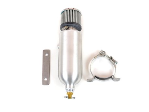 Canton Racing Breather Tanks 23-030 Overflow Tank, 24 oz., Round, Aluminum, Natural, 3/8 in. NPT Inlet, Universal, Kit