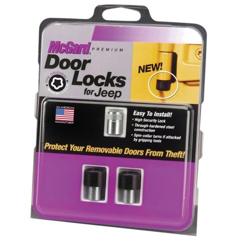 McGard Door Locks for 2018-2020 WRANGLER - 76157 Hinge Locks, 6mm x 1.0, Steel, Black, Jeep, Wrangler, 2-Door, Kit