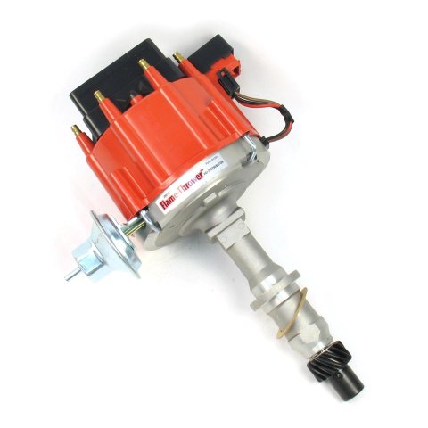 PerTronix Flame-Thrower HEI Distributors D1201 Distributor, Flame-Thrower, Magnetic Pickup, Vacuum Advance, Red Cap, Pontiac, 326-455, Each