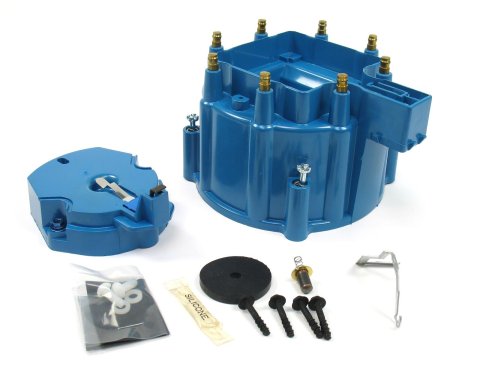 PerTronix HEI Cap and Rotor Kits D4002 Rotor, Blue, Male/HEI, Brass Terminals, Clamp-Down, Buick, Chevy, GMC, Oldsmobile, Pontiac, V8, Kit