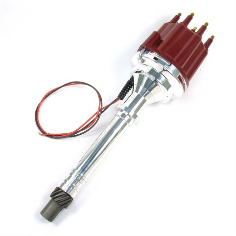 PerTronix Flame-Thrower Plug and Play Billet Distributors with Ignitor II® Module D100811 Distributor, Play, Hall Effect, Mechanical Advance, Red Cap, Chevy, Big/Small Block, Each