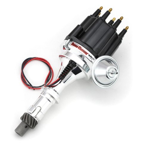 PerTronix Flame-Thrower Plug and Play Billet Distributors with Ignitor III® Module D7120710 Distributor, Play, Hall Effect Pickup, Vacuum Advance, Black Cap, Pontiac V8, Each