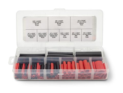 PerTronix Dual Wall Heat Shrink Tube Kits A2010 Sleeve Tubing, Wall, Polyolefin, Clear Plastic Case Included, Set of 106