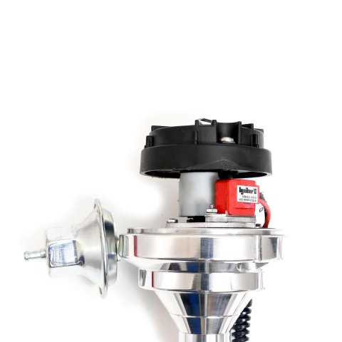 PerTronix Flame-Thrower Plug and Play Billet Distributors with Ignitor II® Module D100700 Distributor, Play, Magnetic Pickup, Vacuum Advance, Black Cap, Chevy, Big/Small Block, Each