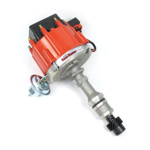 PerTronix Flame-Thrower HEI Distributors D1101 Distributor, Flame-Thrower, Magnetic Pickup, Vacuum Advance, Red Cap, Oldsmobile, 260-455, Each