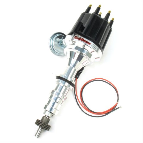 PerTronix Flame-Thrower Plug and Play Billet Distributors with Ignitor III® Module D7133710 Distributor, Play, Hall Effect Pickup, Vacuum Advance, Black Cap, Ford, 352-428 FE, Each