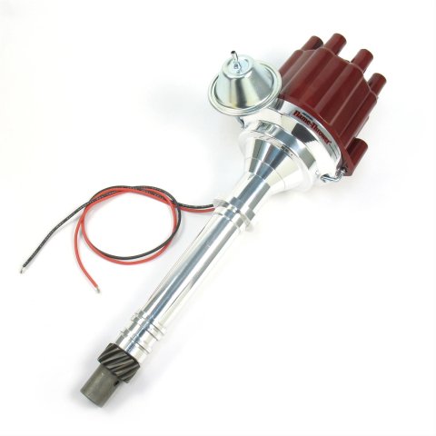 PerTronix Flame-Thrower Plug and Play Billet Distributors with Ignitor II® Module D100701 Distributor, Play, Magnetic Pickup, Vacuum Advance, Red Cap, Chevy, Big/Small Block, Each