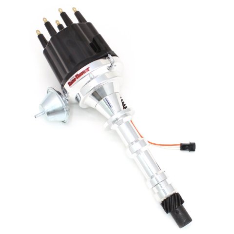 PerTronix Flame-Thrower Magnetic Trigger Billet Distributors D301710 Distributor, Flame-Thrower, Trigger, Vacuum/Mechanical Advance, Black Cap, Chevy, V8, Each