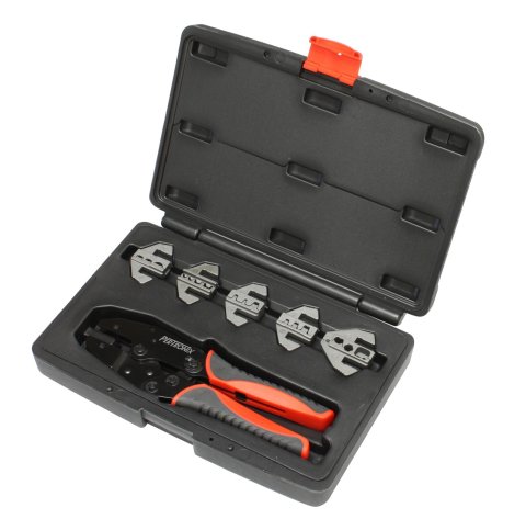PerTronix Quick-Change Crimping Tools T3001 Wire Tool, Quick Change, Hand-held, Steel, Black Oxide, Black/Red Rubber Handle, Kit