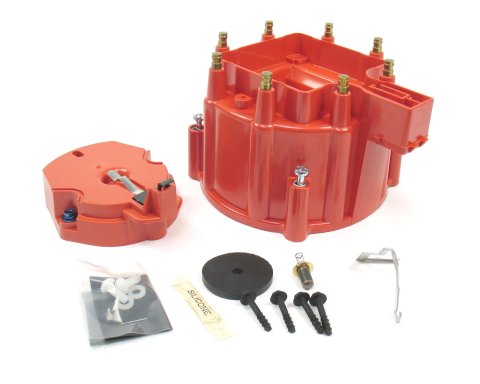 PerTronix HEI Cap and Rotor Kits D4001 Rotor, Red, Male/HEI, Brass Terminals, Clamp-Down, Buick, Chevy, GMC, Oldsmobile, Pontiac, V8, Kit