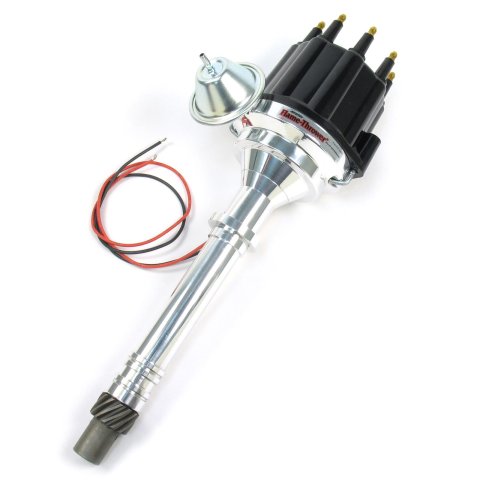 PerTronix Flame-Thrower Plug and Play Billet Distributors with Ignitor III® Module D7100710 Distributor, Play, Hall Effect Pickup, Vacuum Advance, Black Cap, Chevy, Big/Small Block, Each