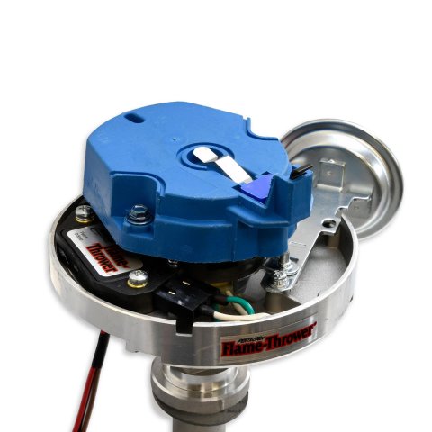 PerTronix Flame-Thrower Street/Strip HEI Distributors D1000 Distributor, Flame-Thrower, Magnetic Pickup, Vacuum Advance, Black Cap, Chevy, Big/Small Block, Each