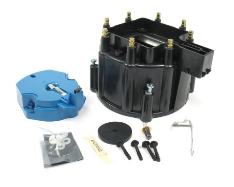 PerTronix HEI Cap and Rotor Kits D4000 Rotor, Black, Male/HEI, Brass Terminals, Clamp-Down, Buick, Chevy, GMC, Oldsmobile, Pontiac, V8, Kit
