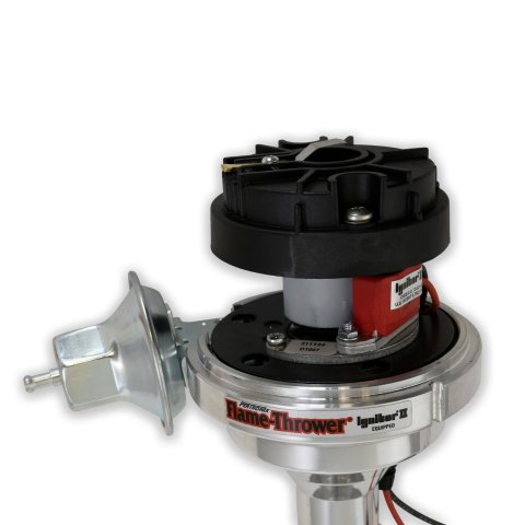 PerTronix Flame-Thrower Plug and Play Billet Distributors with Ignitor II® Module D100710 Distributor, Play, Hall Effect, Mechanical, Vacuum Advance, Black Cap, Chevy, Big/Small Block, Each
