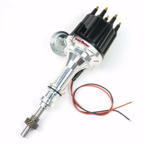 PerTronix Flame-Thrower Plug and Play Billet Distributors with Ignitor II® Module D131710 Distributor, Play, Hall Effect, Vacuum, Mechanical Advance, Black Cap, Ford, 351W, Each