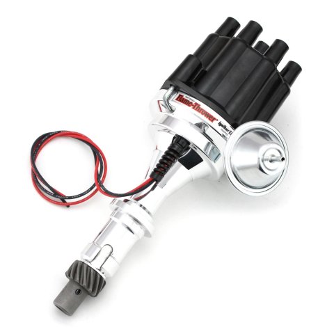 PerTronix Flame-Thrower Plug and Play Billet Distributors with Ignitor III® Module D7120700 Distributor, Play, Hall Effect Pickup, Vacuum Advance, Black Cap, Pontiac V8, Each