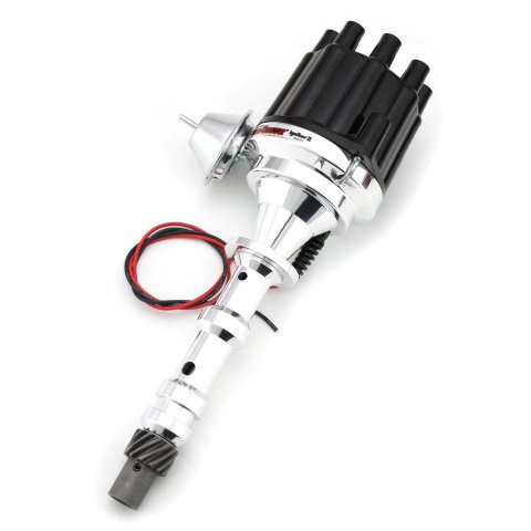PerTronix Flame-Thrower Plug and Play Billet Distributors with Ignitor II® Module D101700 Distributor, Play, Hall Effect Pickup, Vacuum Advance, Black Cap, Chevy, 348, 409, Each