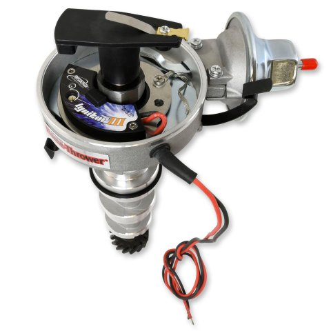 PerTronix Flame-Thrower Stock Look Cast Distributors D7134630 Distributors, Cast, Hall Effect, Vacuum, Female/Socket, Steel Gear, Black Cap, Ford, Big Block FE, Each