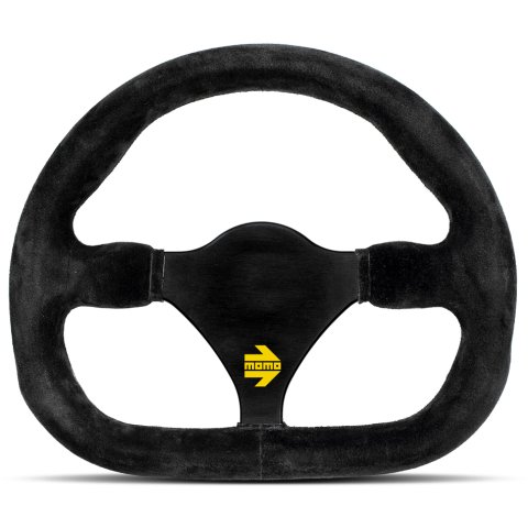 MOMO Racing MOD 27 Steering Wheels R1925/29S Wheel, 27, 3-spoke, Black Suede Grip, Black Anodized Aluminum Spokes, 11.417 in. Diameter, Each