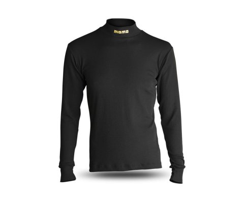 MOMO Racing Comfort Tech Fire-Resistant High-Collar Shirts MNXHCCTBKXL0 Fire Retardant Underwear Shirts, High Collar Shirt, Long Sleeve Turtle Neck, Aramid Fabric, Black, Men's X-Large, Each