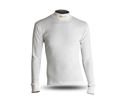 MOMO Racing Comfort Tech Fire-Resistant High-Collar Shirts MNXHCCTWHXXL Fire Retardant Underwear Shirts, High Collar Shirt, Long Sleeve Turtle Neck, Aramid Fabric, White, Men's XX-Large, Each