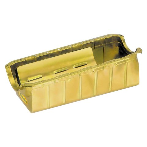 Milodon Drag Race Oil Pans 31190 Pan, Steel, Gold Iridite, 8 qt., Chevy, Big Block, Mark IV, Fits Tube Chassis, Each