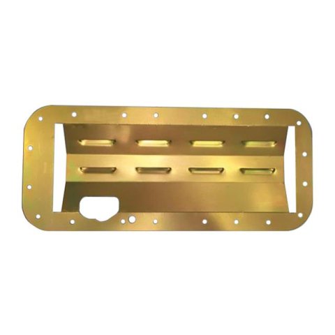 Milodon Windage Trays 32000 Tray, Steel, Gold Iridite, Louvered, Rear or Center Sump, Mopar, Big Block B, Big Block RB, 426 Hemi, Kit