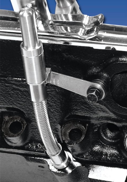 Milodon Stainless Steel Oil Dipsticks 22000 Dipstick with Tube, Engine, Braided Steel, Natural, Chevy, Small Block, Each