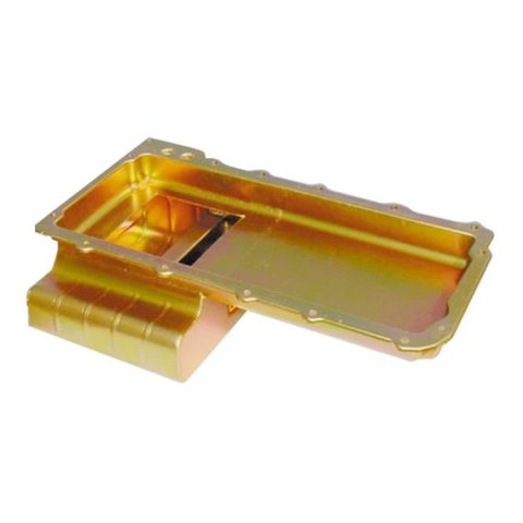 Milodon Circle Track Oil Pans 31527 Pan, Track, Rear Sump, 7 qt., Steel, Gold Iridited, 5.25 in. Depth, Chevy, Small Block LS, Each