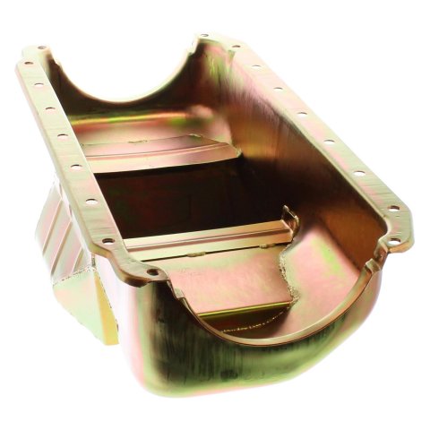 Milodon Street and Strip Oil Pans 30936 Pan, Steel, Gold Iridite, 7 qt, Mopar, Small Block, 318/340, A, B E Bodies, Control, Stroker, Each