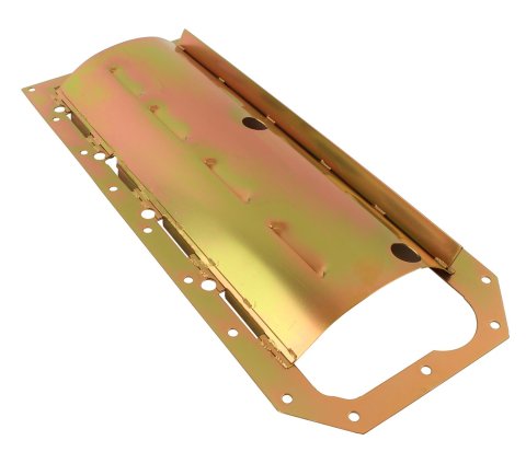 Milodon Windage Trays for 2015-2023 CHALLENGER, CHARGER, 2021-2024 DURANGO - 32011 Tray, Mopar Hellcat Drag Pak, Louvered, Gold Iridite, Each