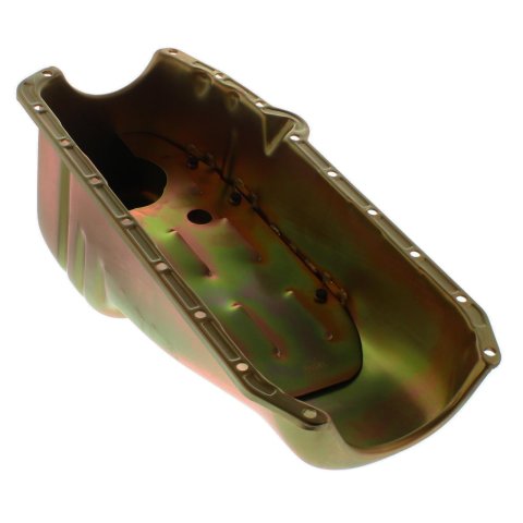 Milodon Circle Track Oil Pans 31503 Pan, Steel, Gold Iridite, 5 qt., Chevy, Small Block, Each