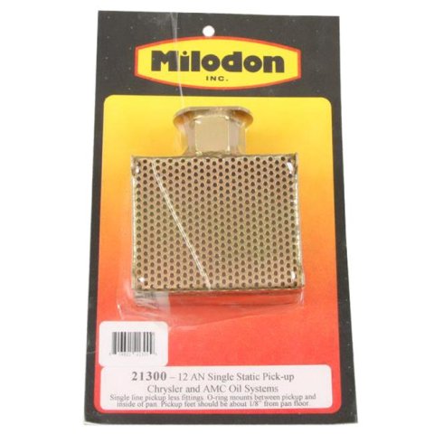 Milodon Oil Pump Pickups 21300 Pickup, Bolt-In, Street/Strip Pan Style, Single-Line Swivel, Chrysler, Dodge, Plymouth, Big Block, Each