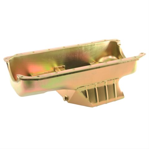 Milodon Street and Strip Oil Pans 30941 Pan, Steel, Gold Iridite, 7 qt, Mopar, Small Block, 360, A, B E Bodies, Control, Stroker, Each