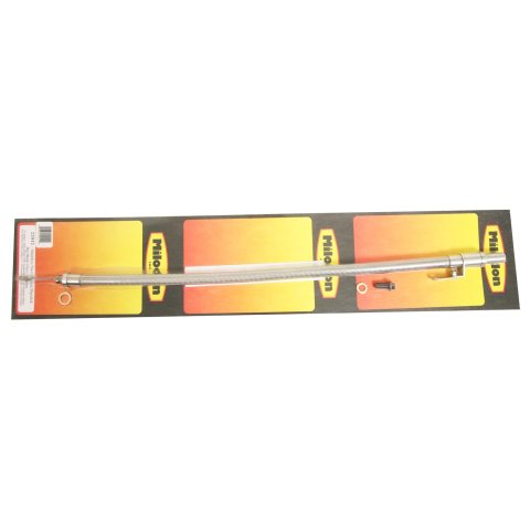 Milodon Stainless Steel Oil Dipsticks 22012 Dipstick with Tube, Engine, Braided Steel/Aluminum, Natural, Chevy, Big Block, Marine Pan, Each